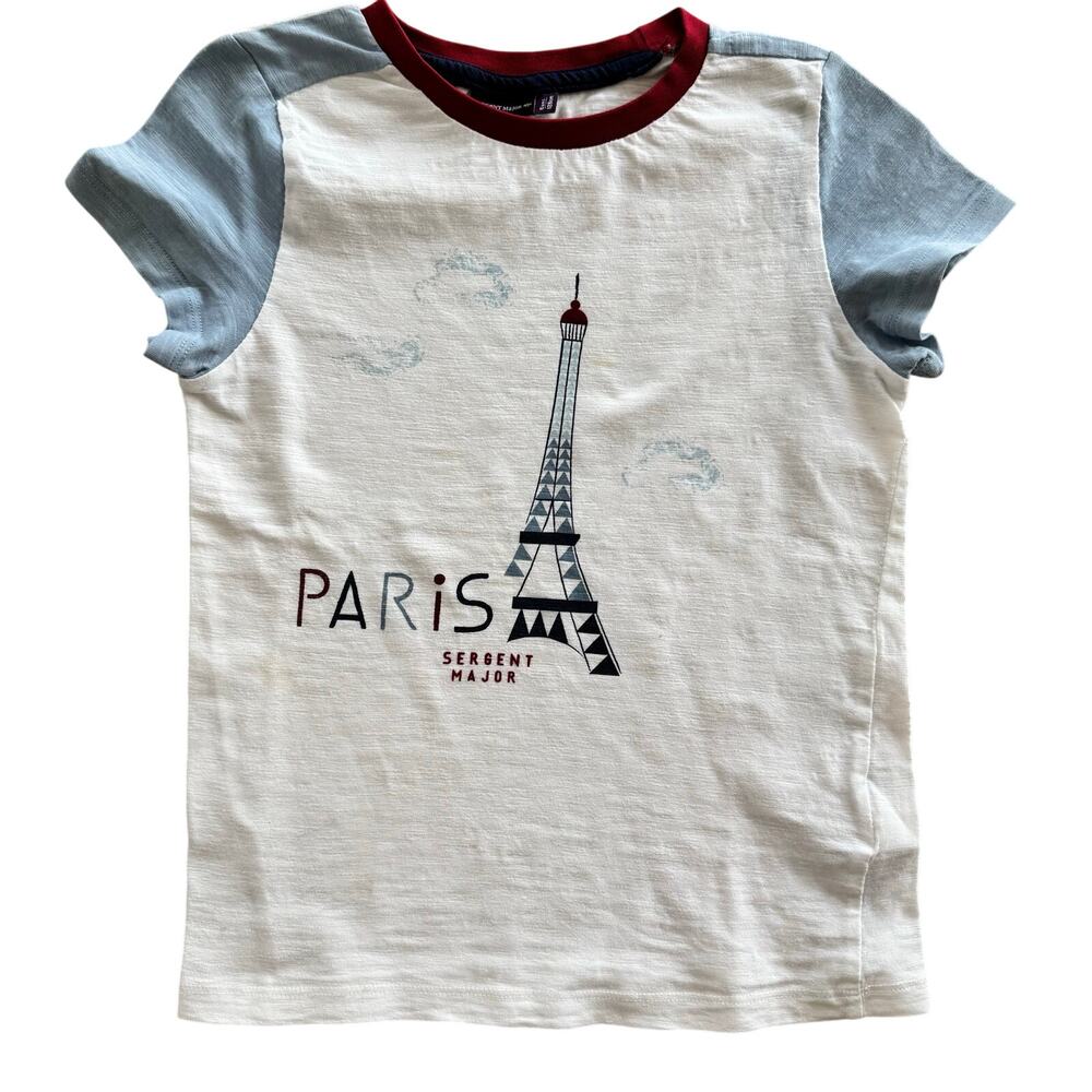 Girls’ Paris Tee Shirt Colorful Eiffel Tower Paris Graphics Sergent Major 7/8